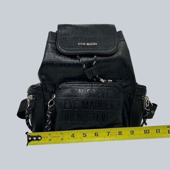 Steve Madden Embossed Logo Mini Backpack With Multiple Pockets Adjustable Straps main image 4